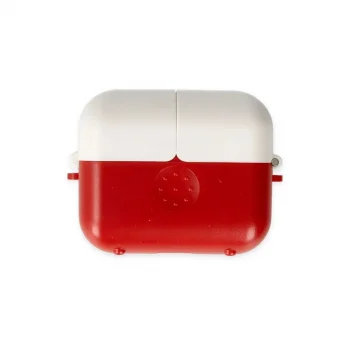 Apple Airpods 3 (3.nesil) Basmalı Kılıf - Kırmızı-beyaz