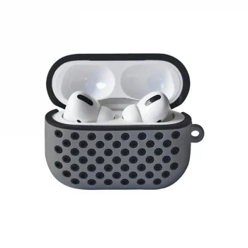 Apple Airpods Pro 2 (2.nesil) Spor Delikli Kılıf - Gri-siyah