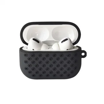 Apple Airpods Pro 2 (2.nesil) Spor Delikli Kılıf - Siyah-siyah