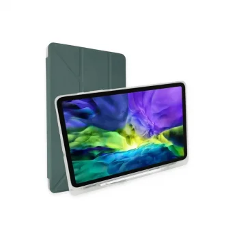 Apple İpad 10.2 (8.nesil) Kılıf Kalemlikli Mars Tablet Kılıfı - Koyu Yeşil