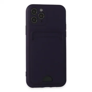 Apple İphone 11 Pro Kılıf Kelvin Kartvizitli Silikon - Derin Mor