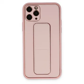 İphone 11 Pro Max Kılıf Coco Deri Standlı Kapak - Pembe