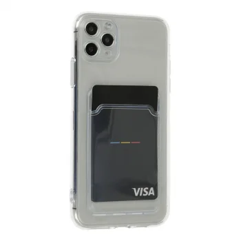 Apple İphone 11 Pro Max Kılıf Kart Şeffaf Silikon - Şeffaf