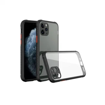 İphone 11 Pro Max Kılıf Miami Şeffaf Silikon - Siyah