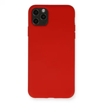 İphone 11 Pro Max Kılıf Nano İçi Kadife Silikon - Kırmızı