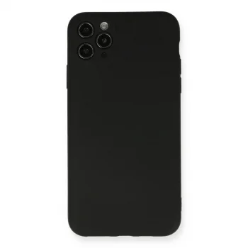 İphone 11 Pro Max Kılıf Nano İçi Kadife Silikon - Siyah