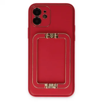 İphone 12 Kılıf Coco Elit Kapak - Kırmızı