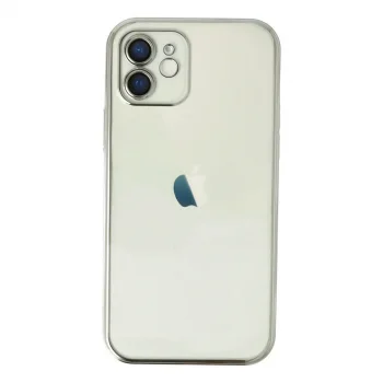 Apple İphone 12 Kılıf Razer Lensli Silikon - Gümüş