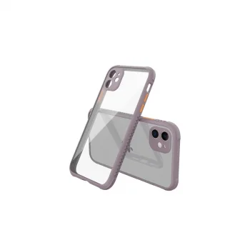 Apple İphone 12 Mini Kılıf Miami Şeffaf Silikon - Açık Mor