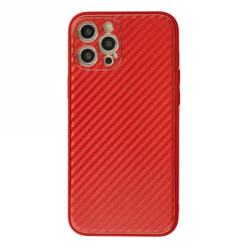 Apple İphone 12 Pro Kılıf Coco Karbon Silikon - Kırmızı