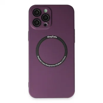 Apple İphone 12 Pro Kılıf Jack Magneticsafe Lens Silikon - Mürdüm