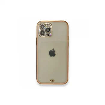 Apple İphone 12 Pro Kılıf Liva Taşlı Silikon - Pembe