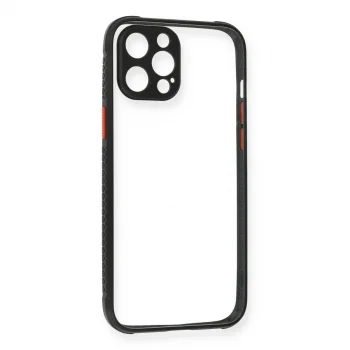 İphone 12 Pro Kılıf Miami Şeffaf Silikon - Siyah