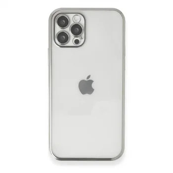Apple İphone 12 Pro Kılıf Razer Lensli Silikon - Gümüş
