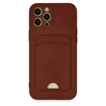 Apple İphone 12 Pro Max Kılıf Kelvin Kartvizitli Silikon - Bordo