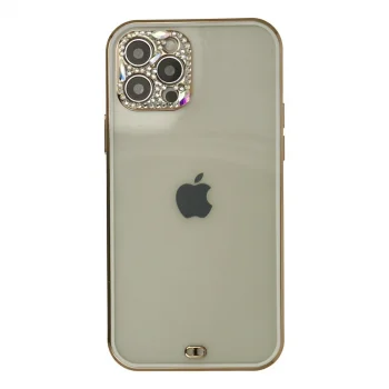Apple İphone 12 Pro Max Kılıf Liva Taşlı Silikon - Beyaz