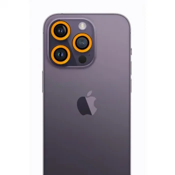 Apple İphone 12 Pro Max Neon Fosforlu Kamera Lens - Sarı