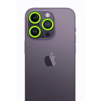 Apple İphone 12 Pro Max Neon Fosforlu Kamera Lens - Yeşil