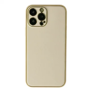 Apple İphone 13 Pro Kılıf Coco Deri Silikon Kapak - Gold
