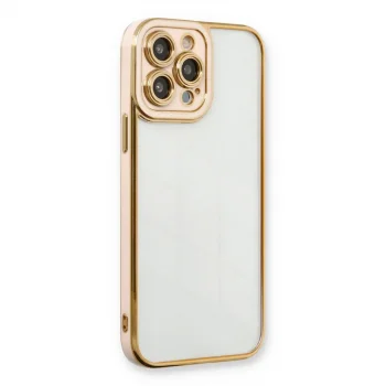 İphone 13 Pro Max Kılıf Liva Lens Silikon - Pudra