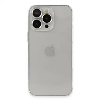 Apple İphone 13 Pro Max Kılıf Luko Lens Silikon - Gümüş