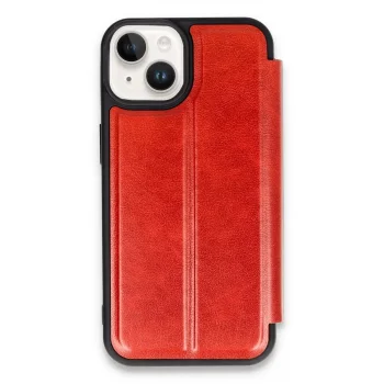 Apple İphone 14 Kılıf Flip Cover - Kırmızı