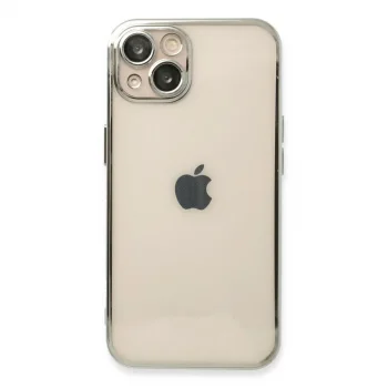 Apple İphone 14 Kılıf Razer Lensli Silikon - Gümüş