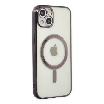Apple İphone 14 Plus Kılıf Magneticsafe Lazer Silikon - Siyah