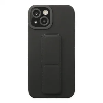 Apple İphone 14 Plus Kılıf Mega Standlı Silikon - Siyah