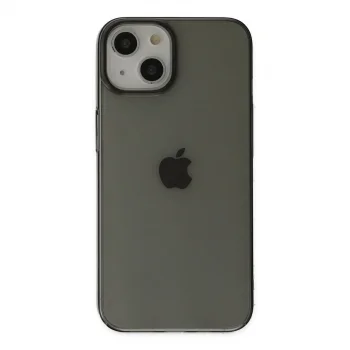 Apple İphone 14 Plus Kılıf Pc Sert Şeffaf Kapak - Siyah