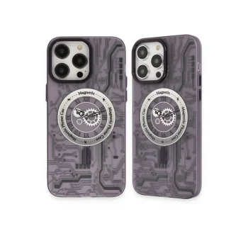 Apple İphone 14 Pro Kılıf Apollo Magneticsafe Desenli Kapak - Apollo Mor - 5