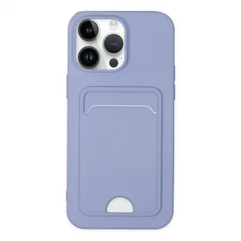 Apple İphone 14 Pro Kılıf Kelvin Kartvizitli Silikon - Lila