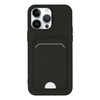 Apple İphone 14 Pro Kılıf Kelvin Kartvizitli Silikon - Siyah