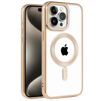 Apple İphone 14 Pro Kılıf Kronos Magsafe Kapak - Gold