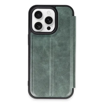 Apple İphone 14 Pro Max Kılıf Flip Cover - Koyu Yeşil