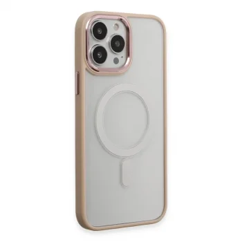 Apple İphone 15 Pro Kılıf Room Magneticsafe Silikon - Pudra