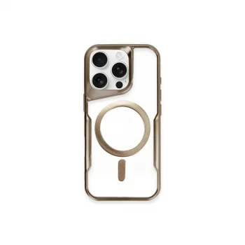 Apple İphone 15 Pro Max Kılıf Boyi Magsafe Silikon Kapak - Kahverengi