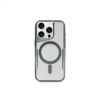 Apple İphone 15 Pro Max Kılıf Boyi Magsafe Silikon Kapak - Yeşil
