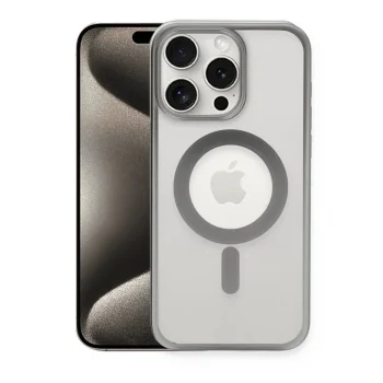 Apple İphone 15 Pro Max Kılıf Erozi Magsafe Kapak - Gümüş