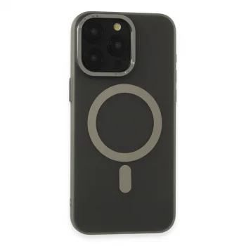 Apple İphone 15 Pro Max Kılıf Lodos Magneticsafe Mat Kapak - Titan Gri