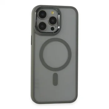 Apple İphone 15 Pro Max Kılıf Room Magneticsafe Silikon - Gri