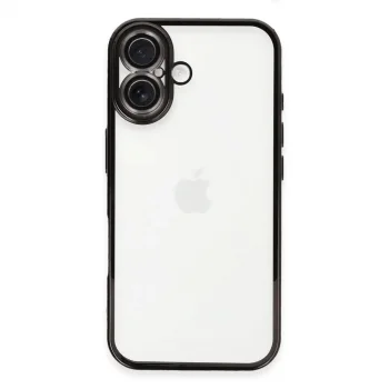 Apple İphone 16 Kılıf Razer Lensli Silikon - Siyah