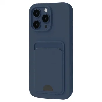 Apple İphone 16 Pro Kılıf Kelvin Kartvizitli Silikon - Lacivert