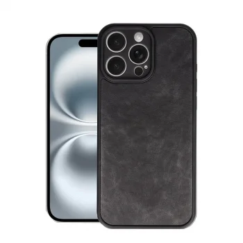 Apple İphone 16 Pro Max Kılıf Aras Deri Kapak - Siyah
