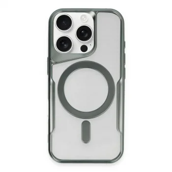 Apple İphone 16 Pro Max Kılıf Boyi Magsafe Silikon Kapak - Yeşil