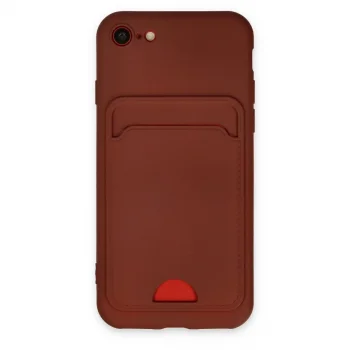 Apple İphone 7 Kılıf Kelvin Kartvizitli Silikon - Bordo