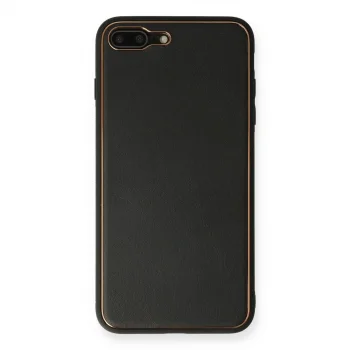 İphone 7 Plus Kılıf Coco Deri Silikon Kapak - Siyah