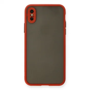 Apple İphone X Kılıf Montreal Silikon Kapak - Kırmızı