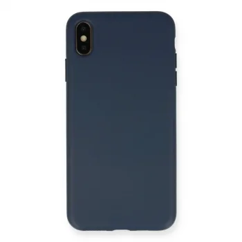 İphone Xs Max Kılıf Nano İçi Kadife Silikon - Lacivert
