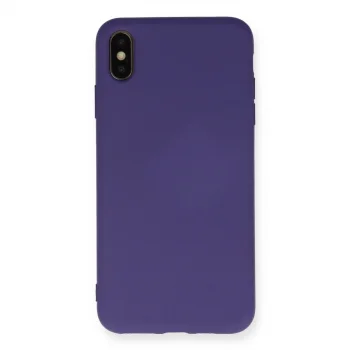 İphone Xs Max Kılıf Nano İçi Kadife Silikon - Mor